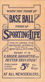 1910-11 Sporting Life M116 #NNO Bob Bescher Back