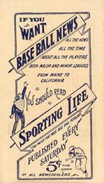1910-11 Sporting Life M116 #NNO Mordecai Brown Back