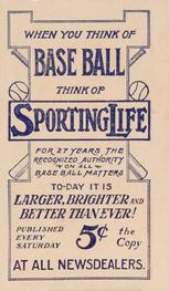 1910-11 Sporting Life M116 #NNO Elmer Flick Back