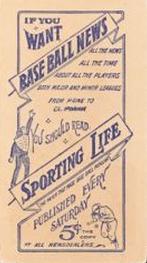 1910-11 Sporting Life M116 #NNO Walter Johnson Back