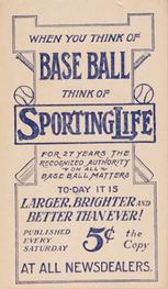 1910-11 Sporting Life M116 #NNO Christy Mathewson Back