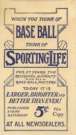 1910-11 Sporting Life M116 #NNO Al Mattern Back