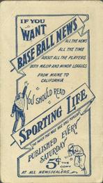 1910-11 Sporting Life M116 #NNO Fred Parent Back