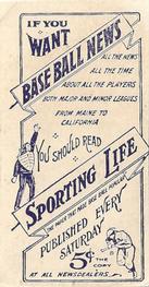 1910-11 Sporting Life M116 #NNO Jake Stahl Back