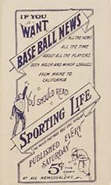 1910-11 Sporting Life M116 #NNO Gabby Street Back