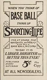 1910-11 Sporting Life M116 #NNO Ed Summers Back