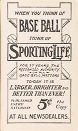1910-11 Sporting Life M116 #NNO Joe Tinker Back