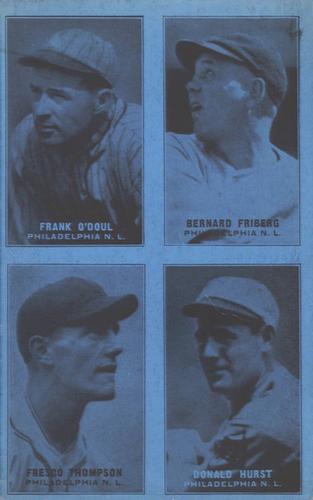 1929-30 Exhibits Four-in-One W463-1 #NNO Frank O'Doul / Bernard Friberg / Fresco Thompson / Donald Hurst Front