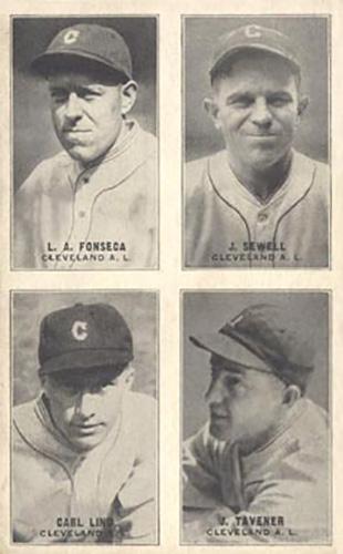 1929-30 Exhibits Four-in-One W463-1 #NNO Lew Fonseca / Joe Sewell / Carl Lind / Jackie Tavener Front