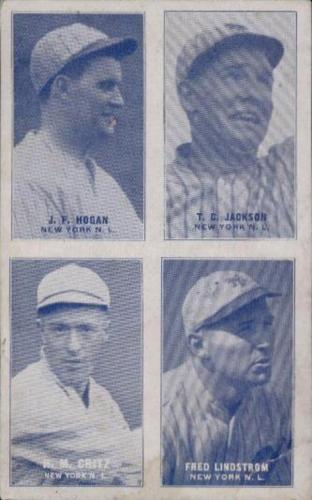 1931-32 Exhibits Four-in-One W463-2 #NNO John F. Hogan / Travis C. Jackson / Hugh M. Critz / Fred Lindstrom Front