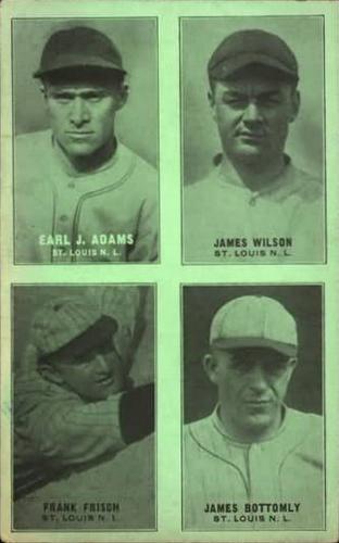 1931-32 Exhibits Four-in-One W463-2 #NNO Earl J. Adams / James Wilson / Frank Frisch / James Bottomley Front