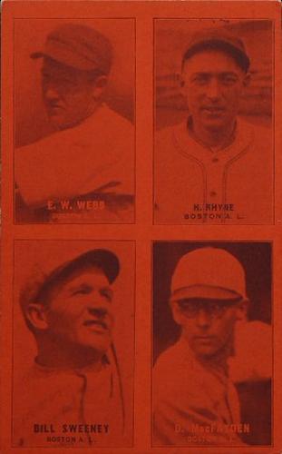 1931-32 Exhibits Four-in-One W463-2 #NNO Earl W. Webb / Hal Rhyne / Bill Sweeney / Danny MacFayden Front