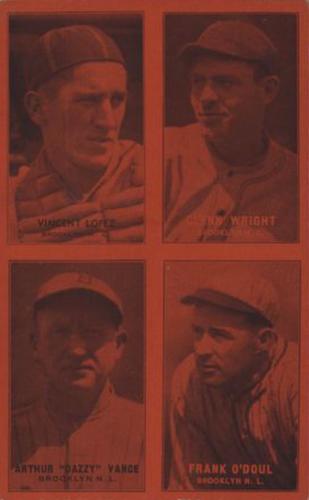 1933 Exhibits Four-in-One W463-3 #NNO Al Lopez / Glenn Wright / Arthur 'Dazzy' Vance / Lefty O'Doul Front