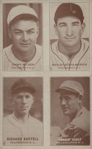 1934 Exhibits Four-in-One W463-4 #NNO Jimmie Wilson / Wesley Schulmerich / Richard Bartell / Donald Hurst Front