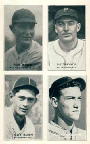 1935 Exhibits Four-in-One (W463-5) #NNO Paul Waner / Pie Traynor / Guy Bush / Floyd Vaughan Front