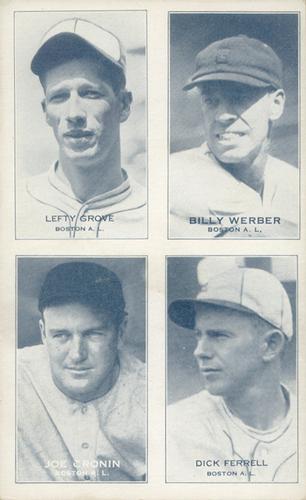 1935 Exhibits Four-in-One (W463-5) #NNO Lefty Grove / Billy Werber / Joe Cronin / Dick Ferrell Front