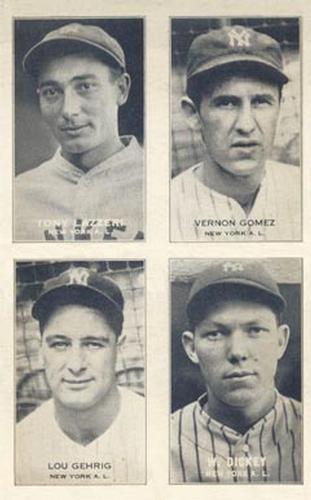 1935 Exhibits Four-in-One (W463-5) #NNO Tony Lazzeri / Vernon Gomez / Lou Gehrig / Wm Dickey Front