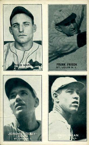 1935 Exhibits Four-in-One (W463-5) #NNO Pepper Martin / Frank Frisch / Jerome 'Dizzy' Dean / Paul Dean Front