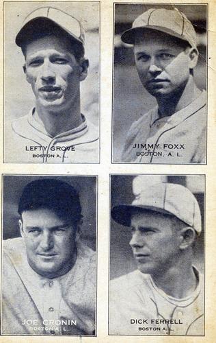 1937 Exhibits Four-in-One W463-7 #NNO Lefty Grove / Jimmy Foxx / Joe Cronin / Rick Ferrell Front