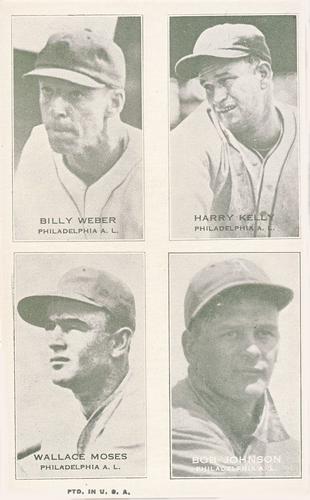 1937 Exhibits Four-in-One W463-7 #NNO Billy Weber / Harry Kelly / Wallace Moses / Bob Johnson Front