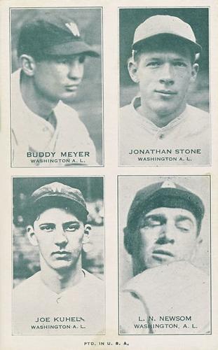 1937 Exhibits Four-in-One W463-7 #NNO Buddy Myer / John Stone / Joe Kuhel / Bobo Newsom Front