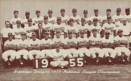 1947-66 Exhibits (W461) #NNO Brooklyn Dodgers - 1955 National League Champions Front
