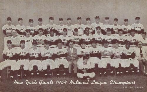 1947-66 Exhibits (W461) #NNO New York Giants - 1954 National League Champions Front