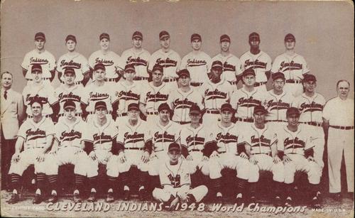 1947-66 Exhibits (W461) #NNO Cleveland Indians - 1948 World Champions Front