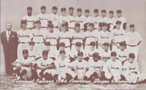 1947-66 Exhibits (W461) #NNO Cleveland Indians - 1954 American League Champions Front