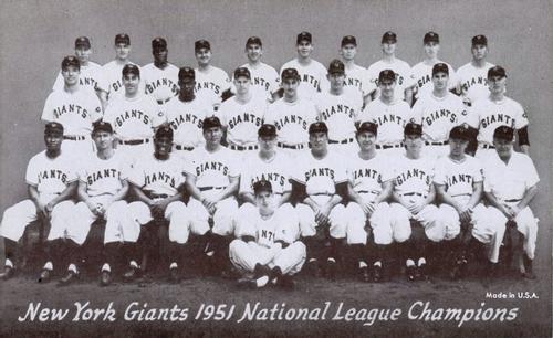 1947-66 Exhibits (W461) #NNO New York Giants - 1951 National League Champions Front