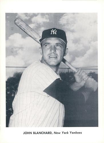1962 Jay Publishing New York Yankees 5x7 Photos (Font Variation) #NNO John Blanchard Front