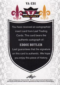 2012 Leaf Valiant Draft #VA-EB1 Eddie Butler Back