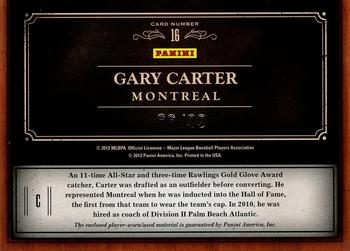2011 Panini Prime Cuts - Emblems of the Hall Materials #16 Gary Carter Back
