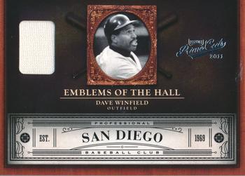 2011 Panini Prime Cuts - Emblems of the Hall Materials #19 Dave Winfield Front