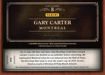 2011 Panini Prime Cuts - Emblems of the Hall Materials Signatures #16 Gary Carter Back