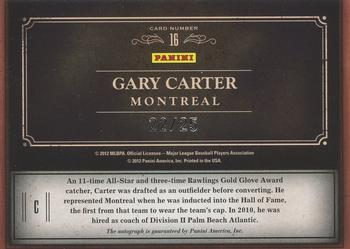 2011 Panini Prime Cuts - Emblems of the Hall Signatures #16 Gary Carter Back