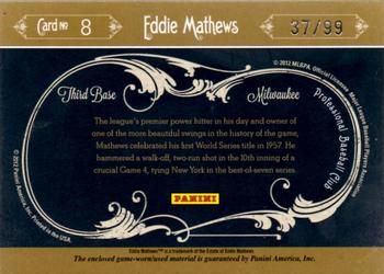 2011 Panini Prime Cuts - Icons Bats #8 Eddie Mathews Back