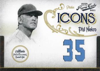 2011 Panini Prime Cuts - Icons Jersey Number #28 Phil Niekro Front