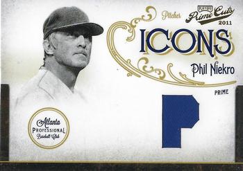 2011 Panini Prime Cuts - Icons Jersey Position Prime #28 Phil Niekro Front