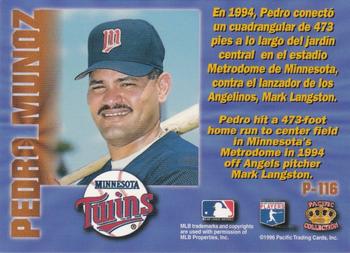 1996 Pacific Prism #P-116 Pedro Munoz Back