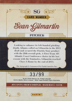 2011 Panini Prime Cuts - Prospect Signatures Silver #SG Sean Gilmartin Back