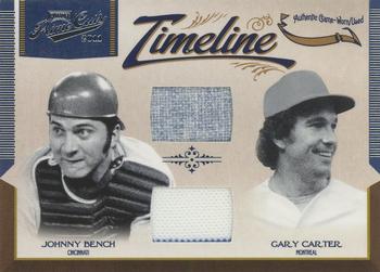 2011 Panini Prime Cuts - Timeline Material Combos #5 Gary Carter / Johnny Bench Front