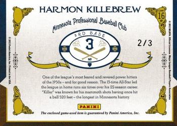 2011 Panini Prime Cuts - Timeline Materials Custom City Prime #16 Harmon Killebrew Back