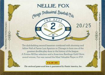 2011 Panini Prime Cuts - Timeline Materials Custom Nicknames #7 Nellie Fox Back