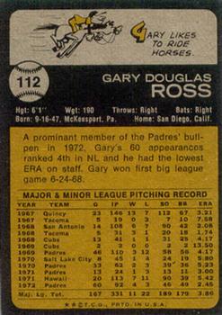 1973 Topps #112 Gary Ross Back