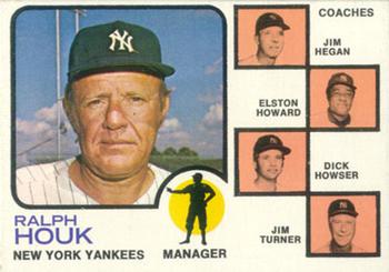 1973 Topps #116 Yankees Field Leaders (Ralph Houk / Jim Hegan / Elston Howard / Dick Howser / Jim Turner) Front