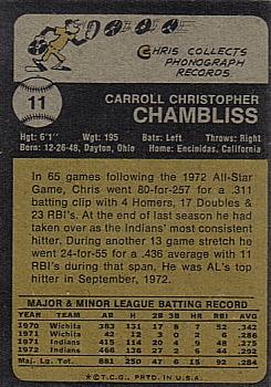 1973 Topps #11 Chris Chambliss Back