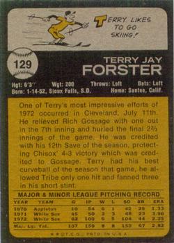 1973 Topps #129 Terry Forster Back