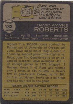 1973 Topps #133 Dave Roberts Back