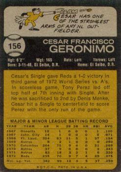 1973 Topps #156 Cesar Geronimo Back